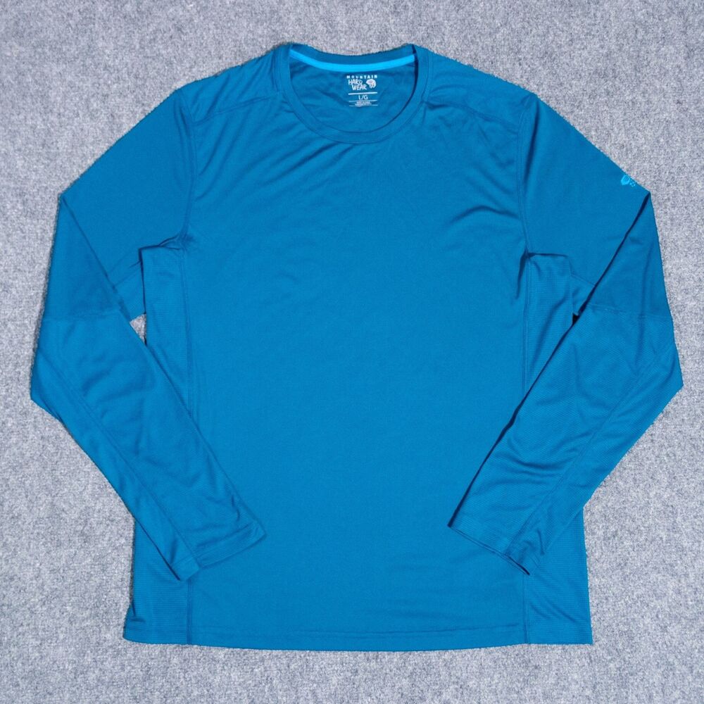 Mountain Hardwear Photon Long Sleeve Shirt Men's Large Blue Performance Outdoors